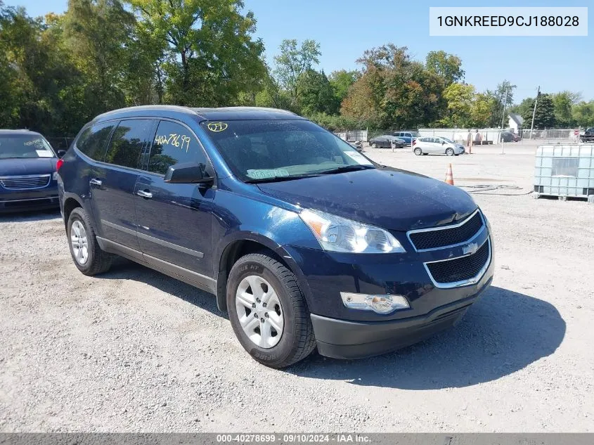 2012 Chevrolet Traverse Ls VIN: 1GNKREED9CJ188028 Lot: 40278699