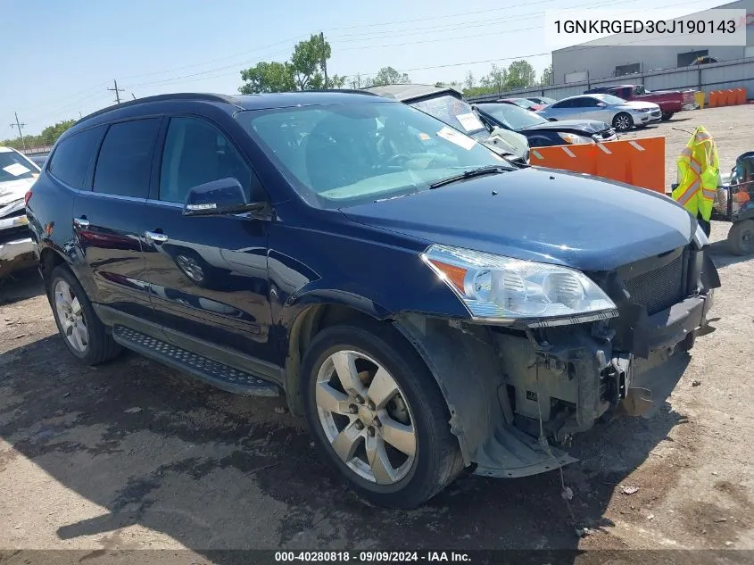 2012 Chevrolet Traverse 1Lt VIN: 1GNKRGED3CJ190143 Lot: 40280818