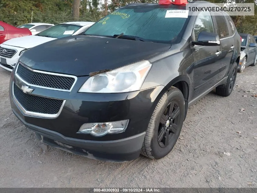 2012 Chevrolet Traverse Lt VIN: 1GNKVGED4CJ270725 Lot: 40300933