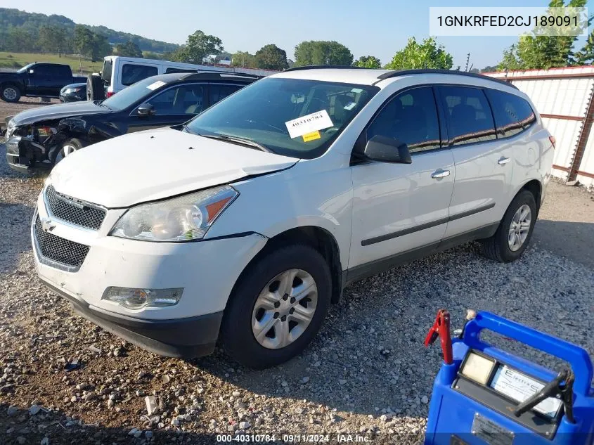 2012 Chevrolet Traverse Ls VIN: 1GNKRFED2CJ189091 Lot: 40310784