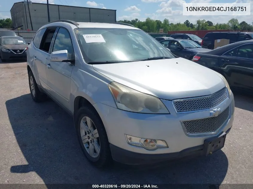 2012 Chevrolet Traverse 1Lt VIN: 1GNKRGED4CJ168751 Lot: 40320616