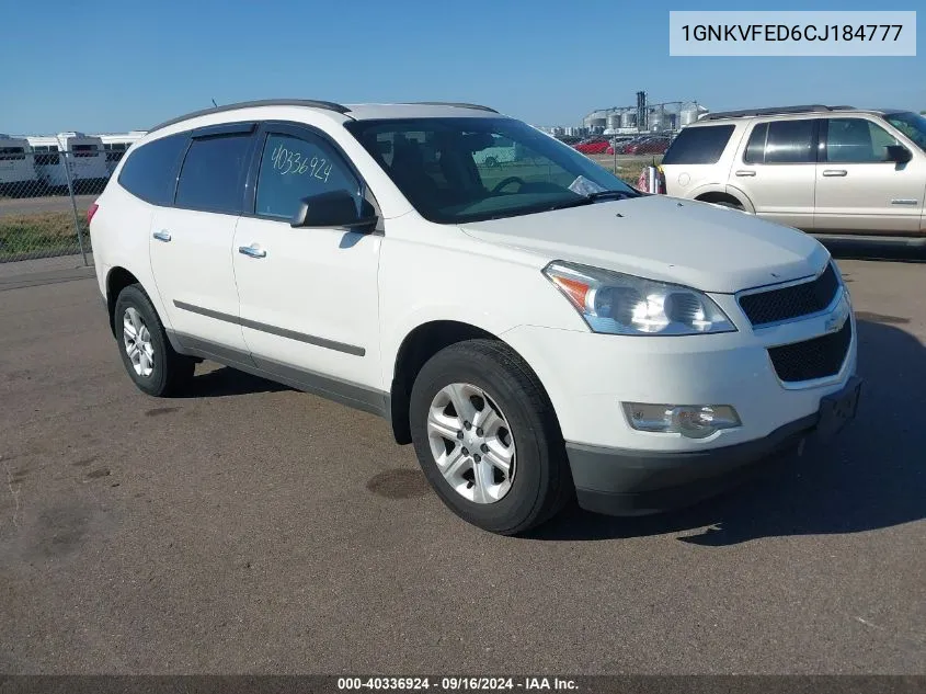 2012 Chevrolet Traverse Ls VIN: 1GNKVFED6CJ184777 Lot: 40336924