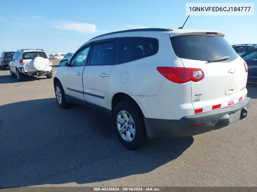 2012 Chevrolet Traverse Ls VIN: 1GNKVFED6CJ184777 Lot: 40336924