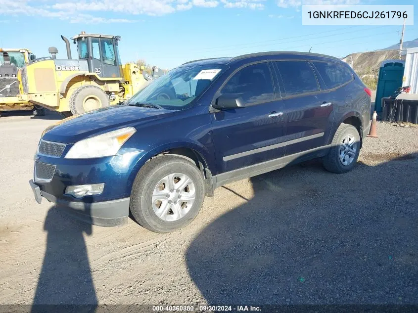 2012 Chevrolet Traverse Ls VIN: 1GNKRFED6CJ261796 Lot: 40360880