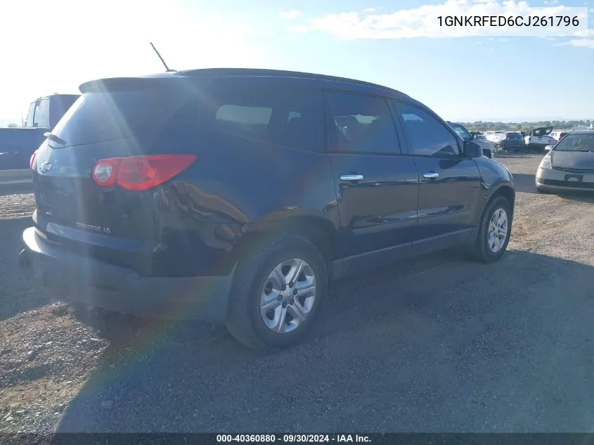 2012 Chevrolet Traverse Ls VIN: 1GNKRFED6CJ261796 Lot: 40360880