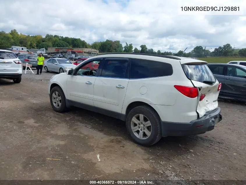 2012 Chevrolet Traverse 1Lt VIN: 1GNKRGED9CJ129881 Lot: 40365572