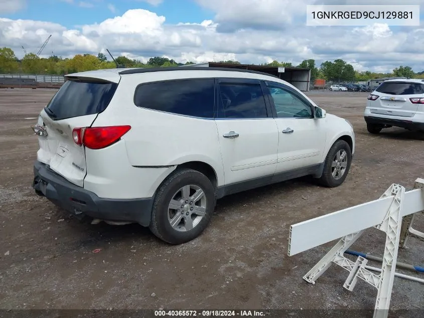 2012 Chevrolet Traverse 1Lt VIN: 1GNKRGED9CJ129881 Lot: 40365572