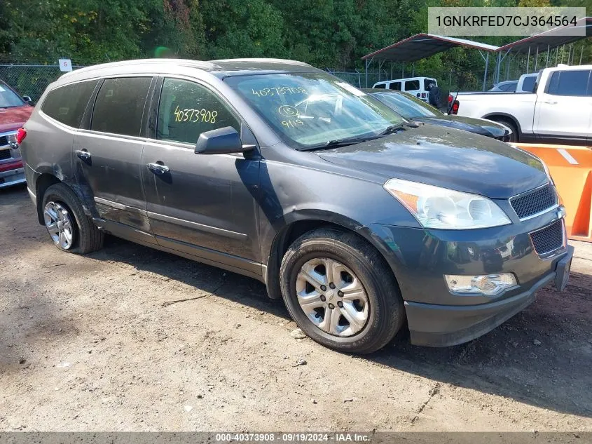 2012 Chevrolet Traverse Ls VIN: 1GNKRFED7CJ364564 Lot: 40373908