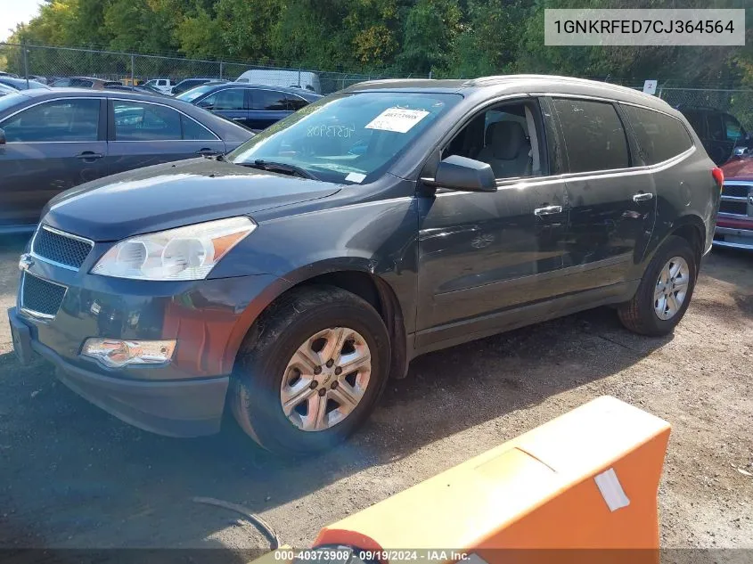 2012 Chevrolet Traverse Ls VIN: 1GNKRFED7CJ364564 Lot: 40373908