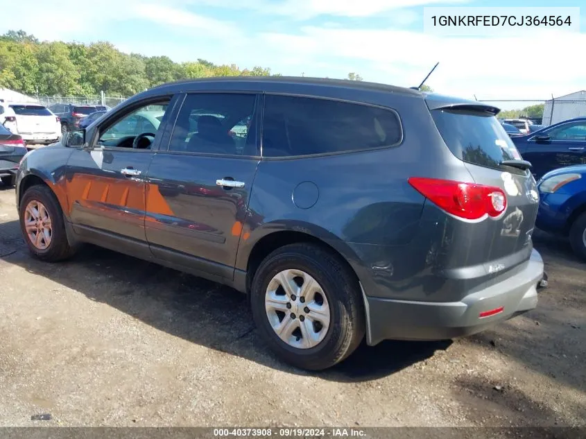 2012 Chevrolet Traverse Ls VIN: 1GNKRFED7CJ364564 Lot: 40373908