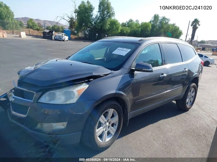 2012 Chevrolet Traverse 1Lt VIN: 1GNKRGED2CJ241020 Lot: 40380524