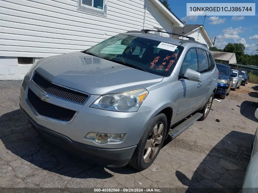 2012 Chevrolet Traverse 1Lt VIN: 1GNKRGED1CJ386744 Lot: 40392568