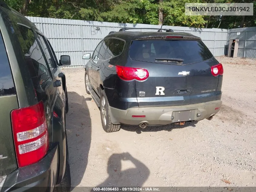 2012 Chevrolet Traverse Ltz VIN: 1GNKVLED3CJ301942 Lot: 40396453