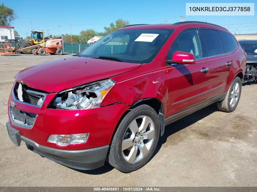 2012 Chevrolet Traverse Ltz VIN: 1GNKRLED3CJ377858 Lot: 40408881