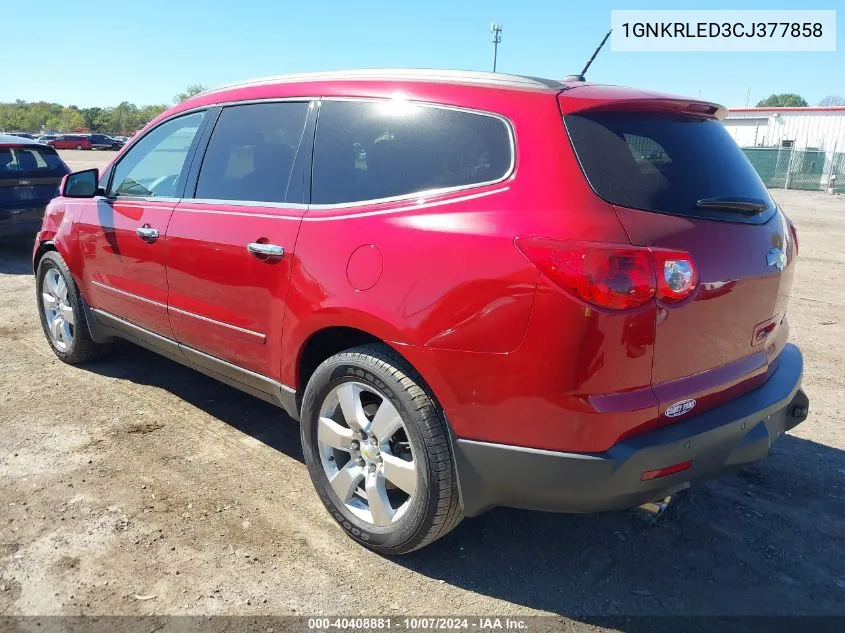 2012 Chevrolet Traverse Ltz VIN: 1GNKRLED3CJ377858 Lot: 40408881