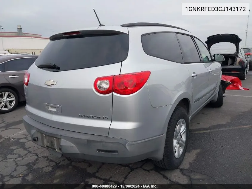 2012 Chevrolet Traverse VIN: 1GNKRFED3CJ143172 Lot: 40488427