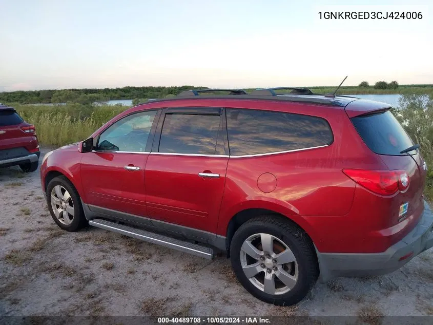 1GNKRGED3CJ424006 2012 Chevrolet Traverse Lt