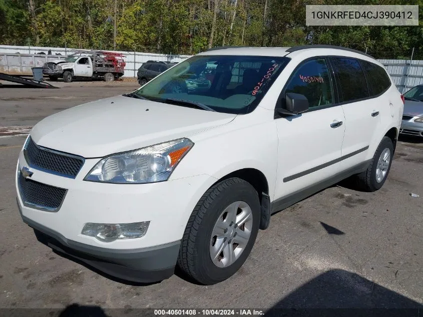 2012 Chevrolet Traverse Ls VIN: 1GNKRFED4CJ390412 Lot: 40501408