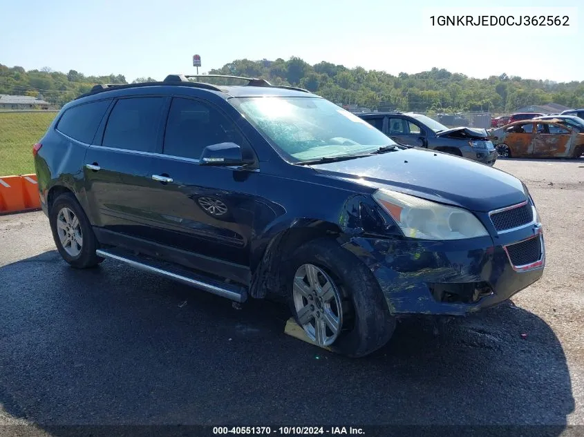 1GNKRJED0CJ362562 2012 Chevrolet Traverse 2Lt