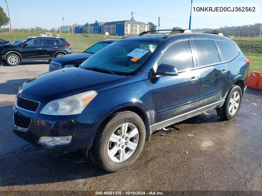 2012 Chevrolet Traverse 2Lt VIN: 1GNKRJED0CJ362562 Lot: 40551370