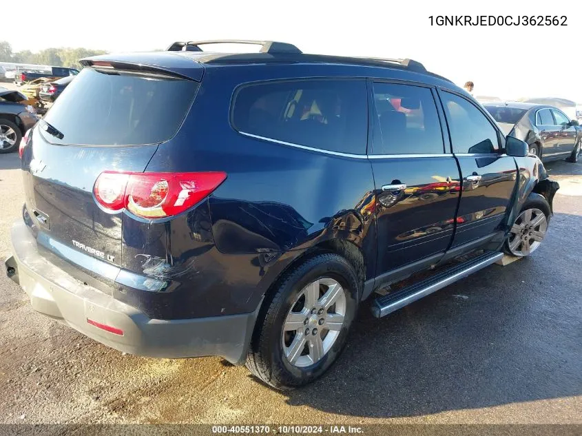 1GNKRJED0CJ362562 2012 Chevrolet Traverse 2Lt