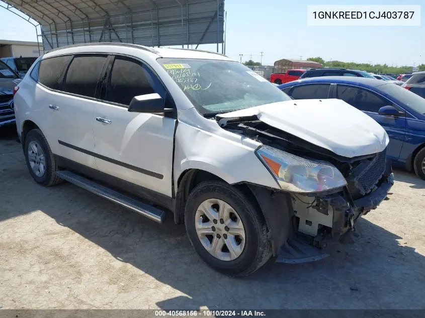 2012 Chevrolet Traverse Ls VIN: 1GNKREED1CJ403787 Lot: 40568156