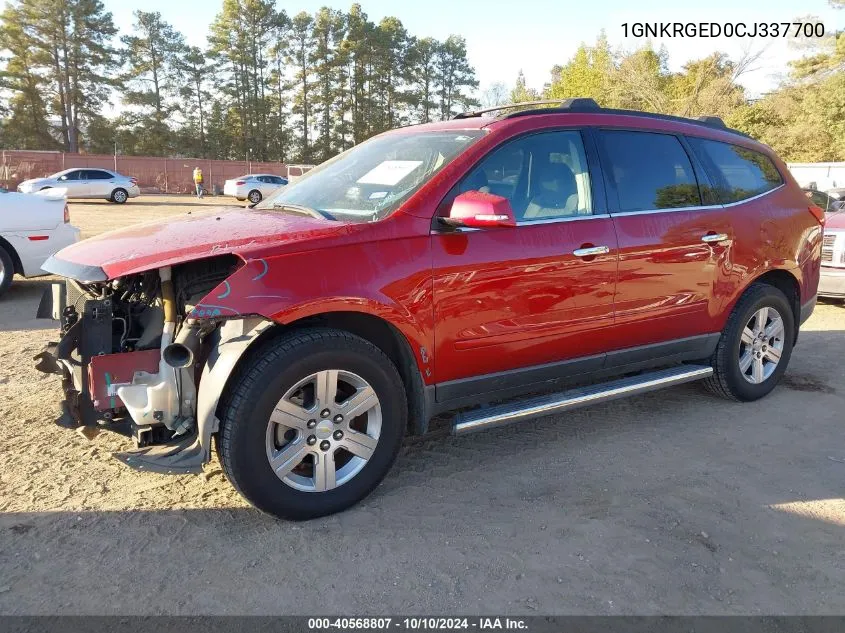 2012 Chevrolet Traverse 1Lt VIN: 1GNKRGED0CJ337700 Lot: 40568807