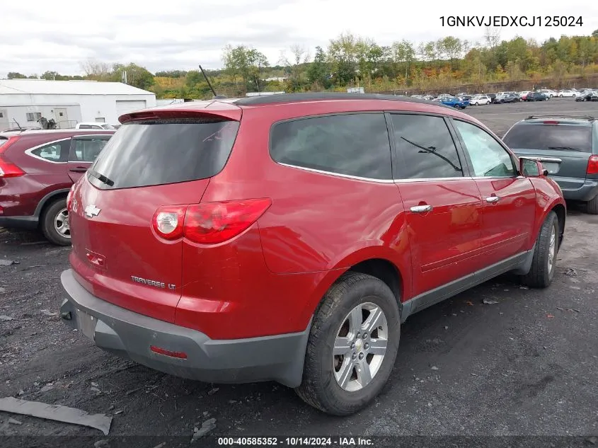 2012 Chevrolet Traverse Lt VIN: 1GNKVJEDXCJ125024 Lot: 40585352