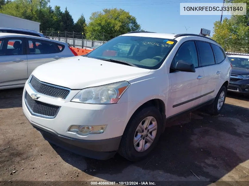 2012 Chevrolet Traverse Ls VIN: 1GNKRFED5CJ331840 Lot: 40586387