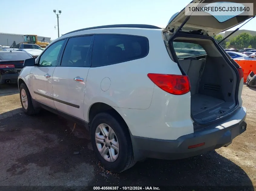 1GNKRFED5CJ331840 2012 Chevrolet Traverse Ls