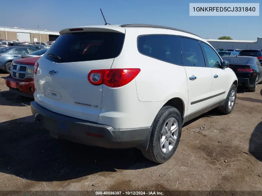 2012 Chevrolet Traverse Ls VIN: 1GNKRFED5CJ331840 Lot: 40586387