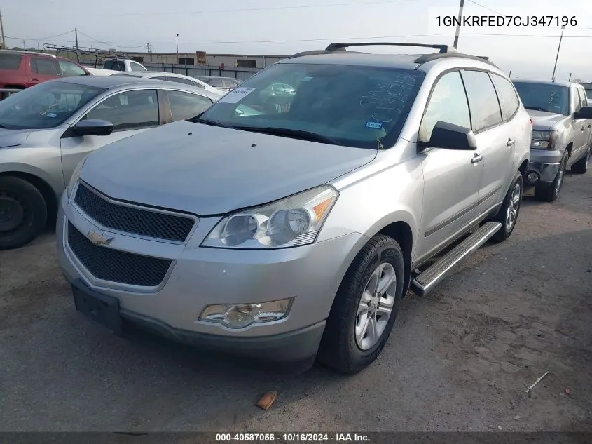 2012 Chevrolet Traverse Ls VIN: 1GNKRFED7CJ347196 Lot: 40587056