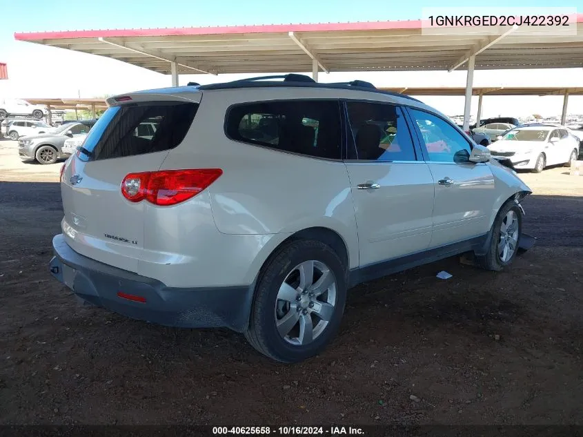 2012 Chevrolet Traverse 1Lt VIN: 1GNKRGED2CJ422392 Lot: 40625658