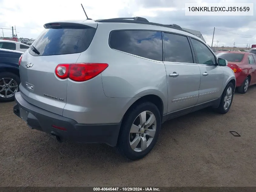 2012 Chevrolet Traverse Ltz VIN: 1GNKRLEDXCJ351659 Lot: 40645447