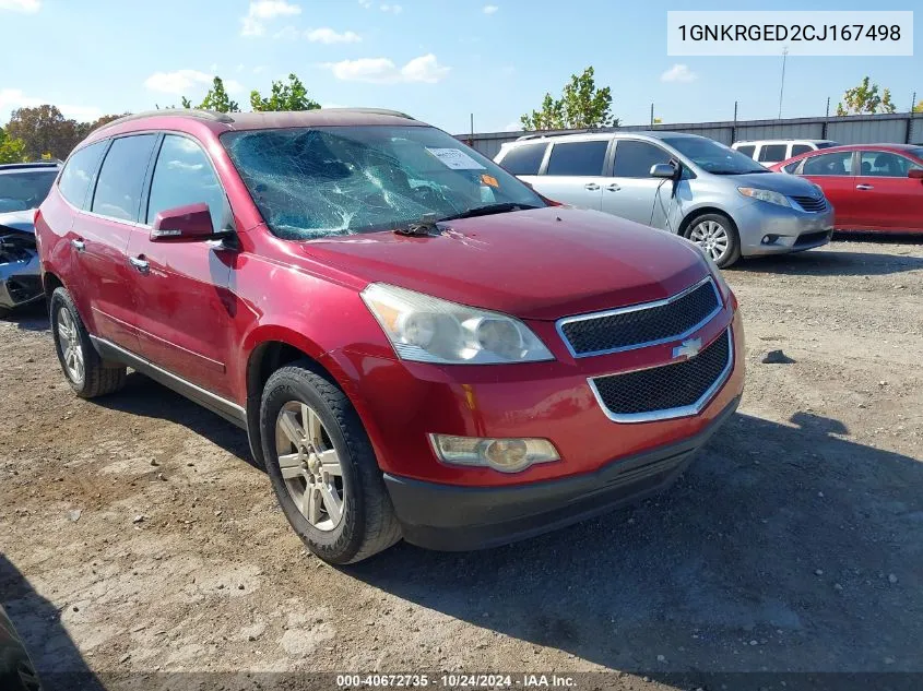 1GNKRGED2CJ167498 2012 Chevrolet Traverse 1Lt