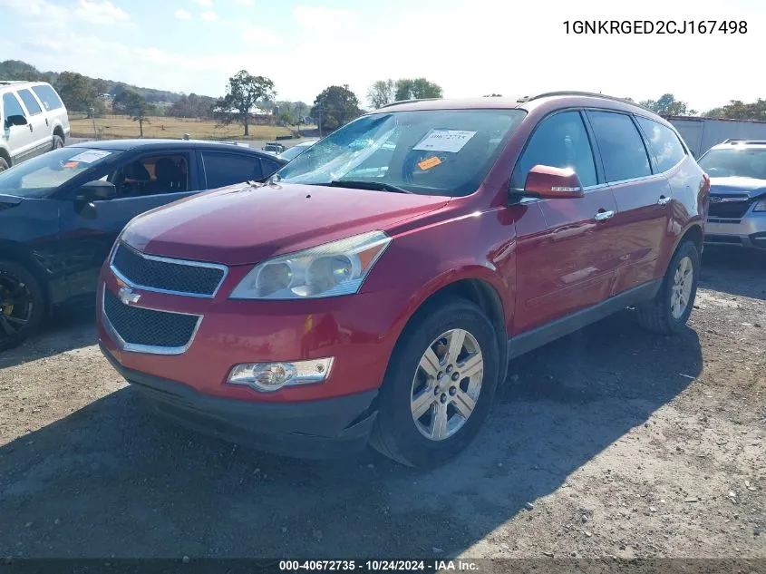 2012 Chevrolet Traverse 1Lt VIN: 1GNKRGED2CJ167498 Lot: 40672735