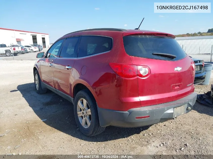 1GNKRGED2CJ167498 2012 Chevrolet Traverse 1Lt