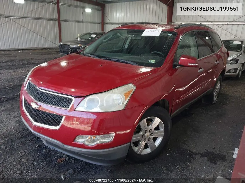 2012 Chevrolet Traverse 1Lt VIN: 1GNKRGED8CJ199551 Lot: 40722700