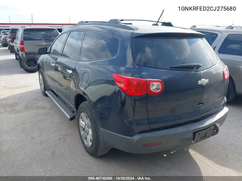 2012 Chevrolet Traverse Ls VIN: 1GNKRFED2CJ275680 Lot: 40730300