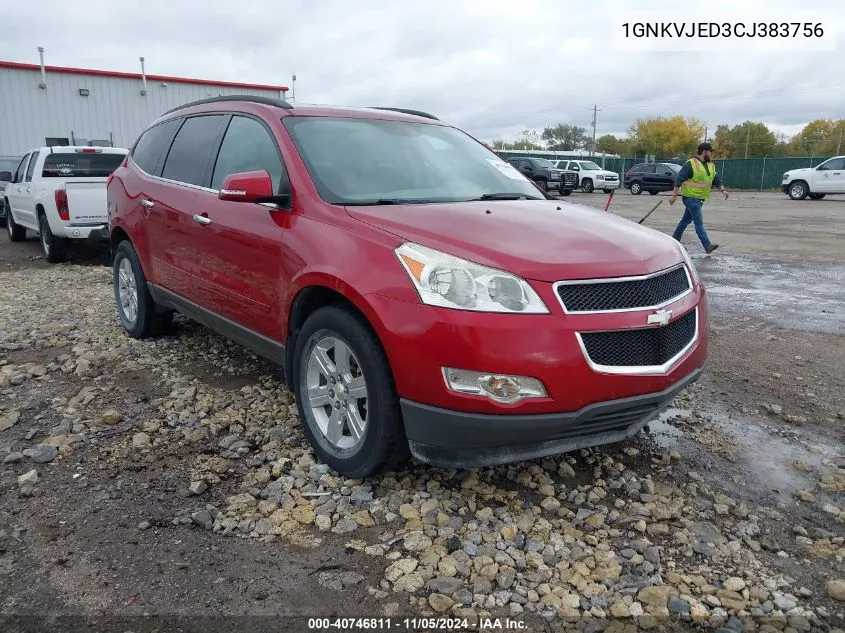 2012 Chevrolet Traverse 2Lt VIN: 1GNKVJED3CJ383756 Lot: 40746811