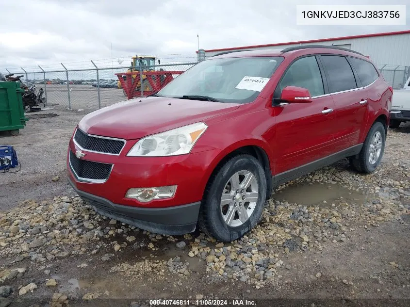 2012 Chevrolet Traverse 2Lt VIN: 1GNKVJED3CJ383756 Lot: 40746811