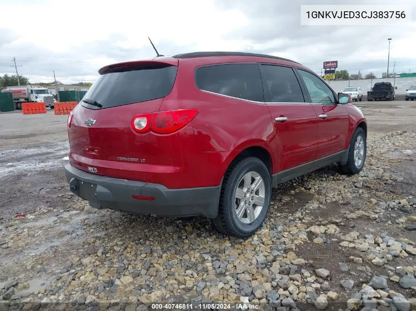 2012 Chevrolet Traverse 2Lt VIN: 1GNKVJED3CJ383756 Lot: 40746811