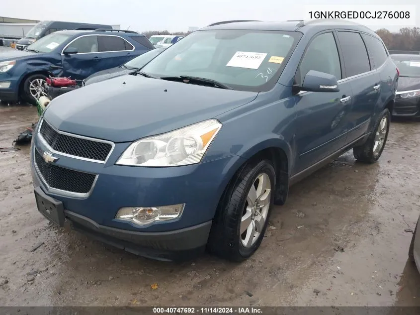 2012 Chevrolet Traverse 1Lt VIN: 1GNKRGED0CJ276008 Lot: 40747692