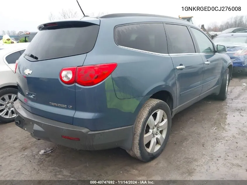 2012 Chevrolet Traverse 1Lt VIN: 1GNKRGED0CJ276008 Lot: 40747692