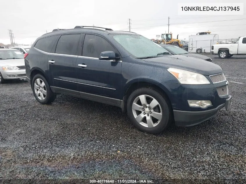 2012 Chevrolet Traverse Ltz VIN: 1GNKRLED4CJ137945 Lot: 40776640