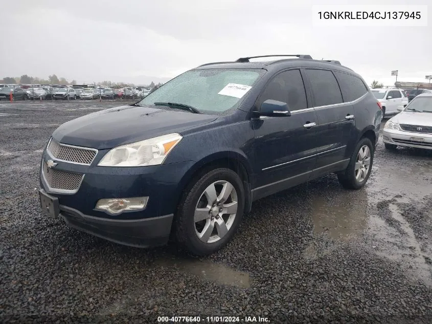 2012 Chevrolet Traverse Ltz VIN: 1GNKRLED4CJ137945 Lot: 40776640