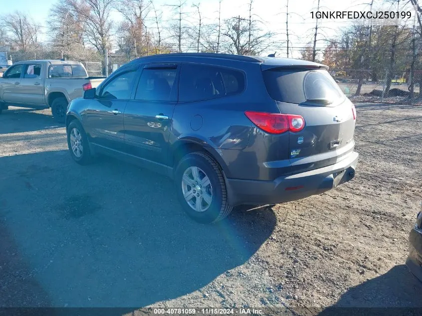 2012 Chevrolet Traverse Ls VIN: 1GNKRFEDXCJ250199 Lot: 40781059