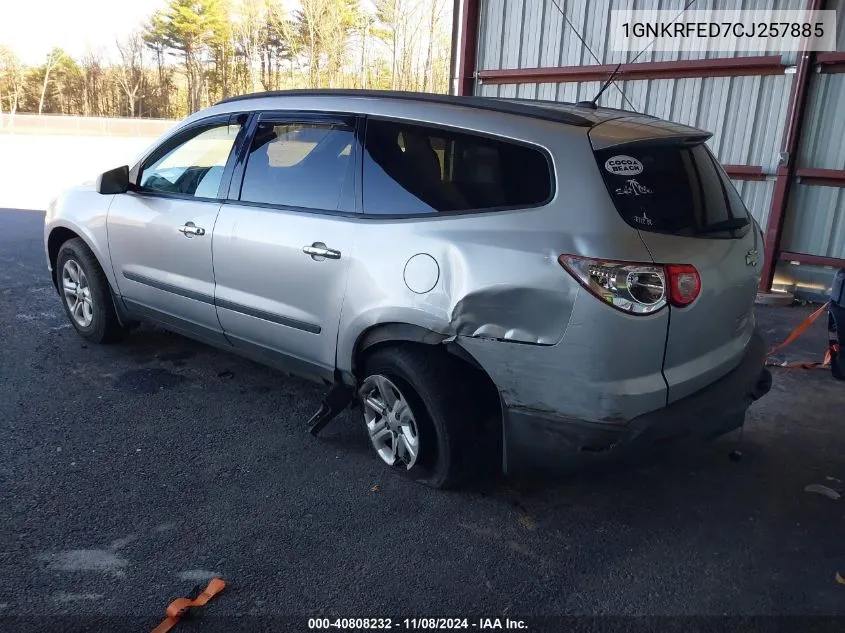 2012 Chevrolet Traverse Ls VIN: 1GNKRFED7CJ257885 Lot: 40808232