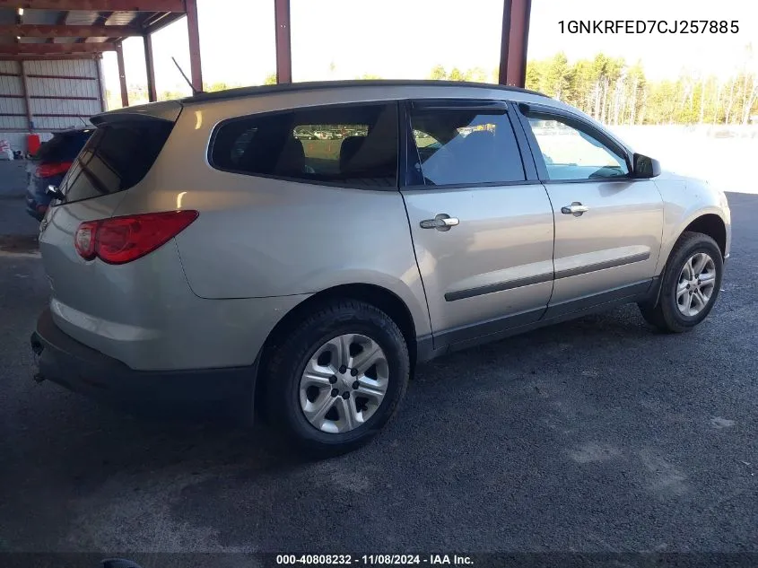 2012 Chevrolet Traverse Ls VIN: 1GNKRFED7CJ257885 Lot: 40808232