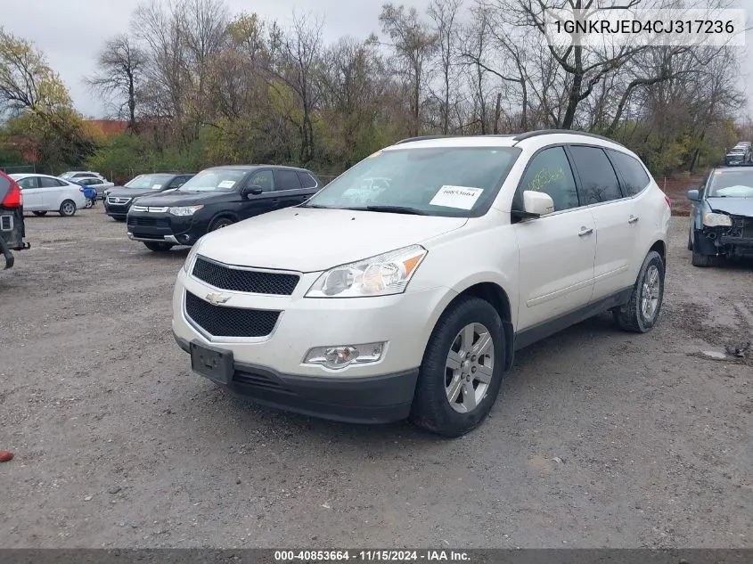 2012 Chevrolet Traverse 2Lt VIN: 1GNKRJED4CJ317236 Lot: 40853664